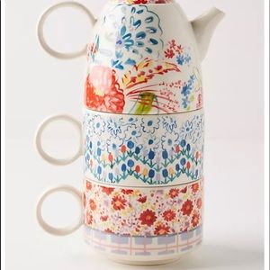 TEA TIME ❤️Tea pot with two tea cups !!! This set does not have a lid ❤️ 1x use